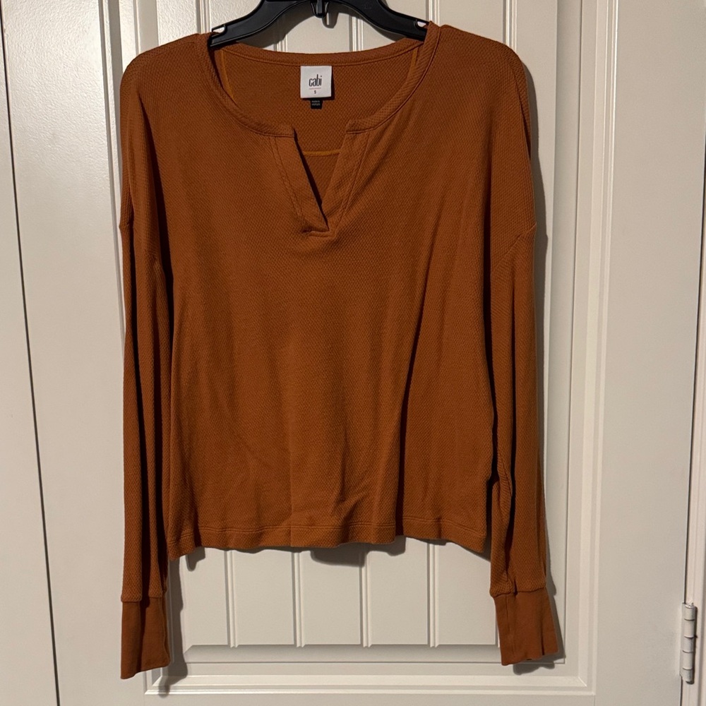 CAbi Burnt Orange Long Sleeve Top